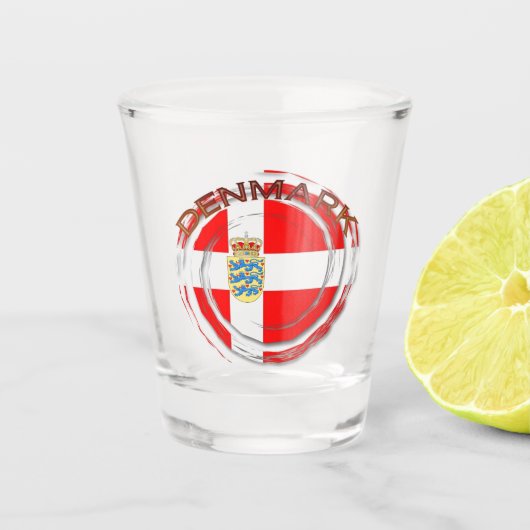 Schönes Dänemark Shot Glass! Schnapsglas (Vorderseite)