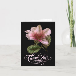 Schönes das Blumen Rosa und Gold danken Ihnen zu Dankeskarte
