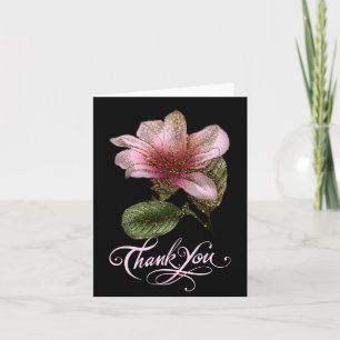 Schönes das Blumen Rosa und Gold danken Ihnen zu Dankeskarte