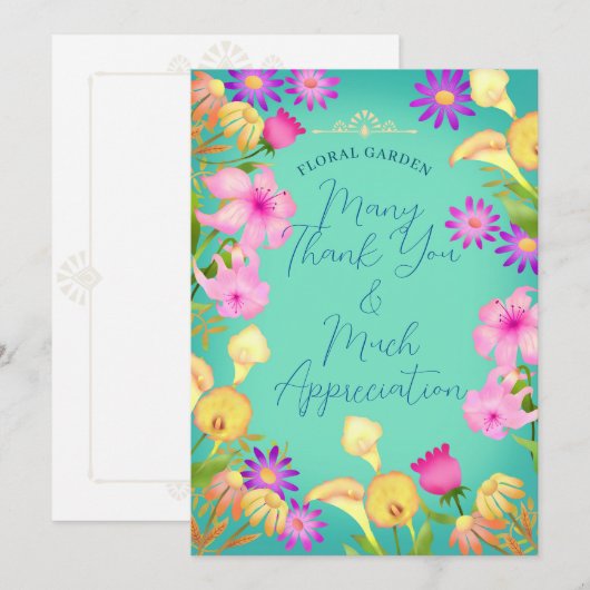 Schönes Day Aqua Dankeskarte (Vorne/Hinten)