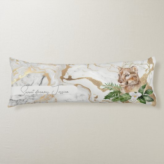 Schönes DBL-Marmormuster mit Puma Seitenschläferkissen (Vorderseite)