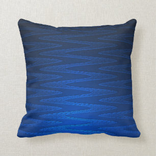 Schönes Deep Blue Zigzag Muster Kissen