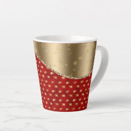 Schönes Deep Red Floral Muster mit Gold Ribbon Milchtasse