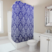 Schönes Deep Royal Blue Floral Damask Muster Duschvorhang (Beispiel)