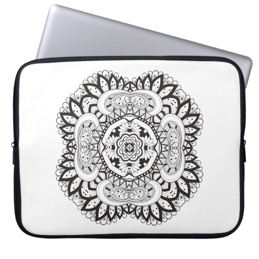 Schönes Deko-Quadrat-Gekritzel Laptopschutzhülle (Vorderseite)