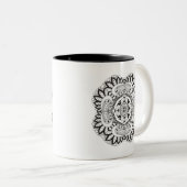 Schönes Deko-Quadrat-Gekritzel Zweifarbige Tasse (VorderseiteRechts)