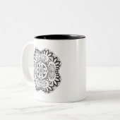 Schönes Deko-Quadrat-Gekritzel Zweifarbige Tasse (Vorderseite Links)