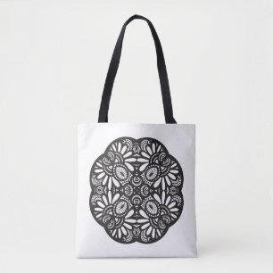 Schönes Deko-schwarzes Quadrat-Gekritzel 2 Tasche