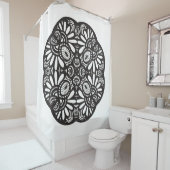 Schönes Deko-schwarzes Quadrat-Gekritzel Duschvorhang (Beispiel)