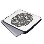 Schönes Deko-schwarzes Quadrat-Gekritzel Laptopschutzhülle (Vorne Knopf)