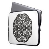 Schönes Deko-schwarzes Quadrat-Gekritzel Laptopschutzhülle (Vorderseite Links)