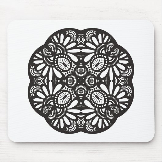 Schönes Deko-schwarzes Quadrat-Gekritzel Mousepad (Vorne)