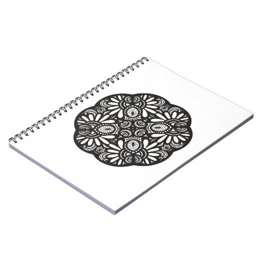 Schönes Deko-schwarzes Quadrat-Gekritzel Notizblock (Linke Seite)