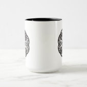 Schönes Deko-schwarzes Quadrat-Gekritzel Tasse (Zentrum)