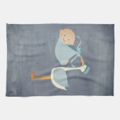 Schönes Dekor des Blue Stork Baby Dusche Party Geschirrtuch (Horizontal)