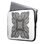 Schönes Dekor-Quadrat-Gekritzel Laptopschutzhülle (Vorderseite Links)