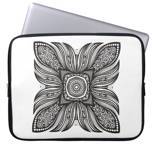 Schönes Dekor-Quadrat-Gekritzel Laptopschutzhülle (Vorderseite)