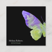 Schönes dekoratives Butterfly-Logo Schwarz Quadratische Visitenkarte (Vorderseite)
