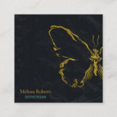 Schönes dekoratives Butterfly-Logo Schwarz Quadratische Visitenkarte (Vorderseite)