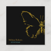 Schönes dekoratives Butterfly-Logo Schwarz Quadratische Visitenkarte (Vorderseite)