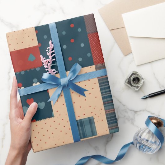 Schönes dekoratives Herz Chic Vatertag Geschenkpapier (Schenken)