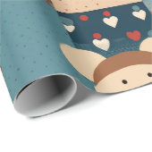 Schönes dekoratives Herz Chic Vatertag Geschenkpapier (Rolleneckpunkt)