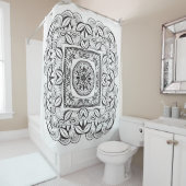 Schönes dekoratives quadratisches Gekritzel Duschvorhang (Beispiel)