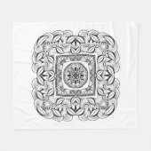 Schönes dekoratives quadratisches Gekritzel Fleecedecke (Vorderseite (Horizontal))