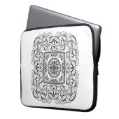 Schönes dekoratives quadratisches Gekritzel Laptopschutzhülle (Vorderseite Links)