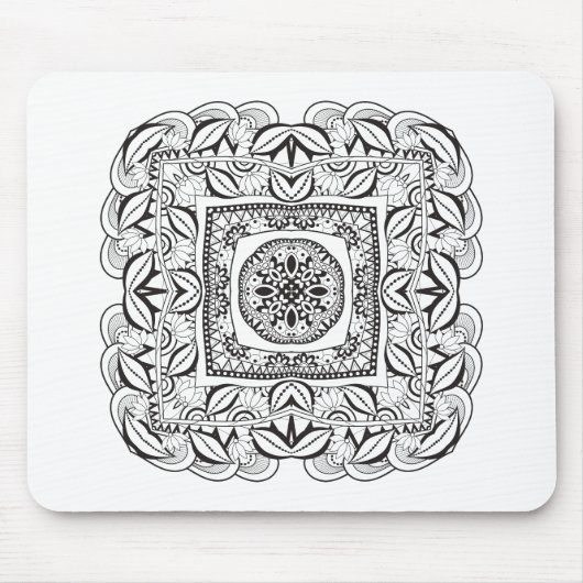 Schönes dekoratives quadratisches Gekritzel Mousepad (Vorne)