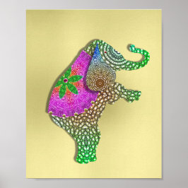 Schönes dekoriertes indisches Elefantenbild Poster