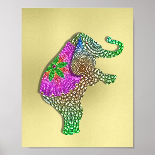 Schönes dekoriertes indisches Elefantenbild Poster (Vorne)
