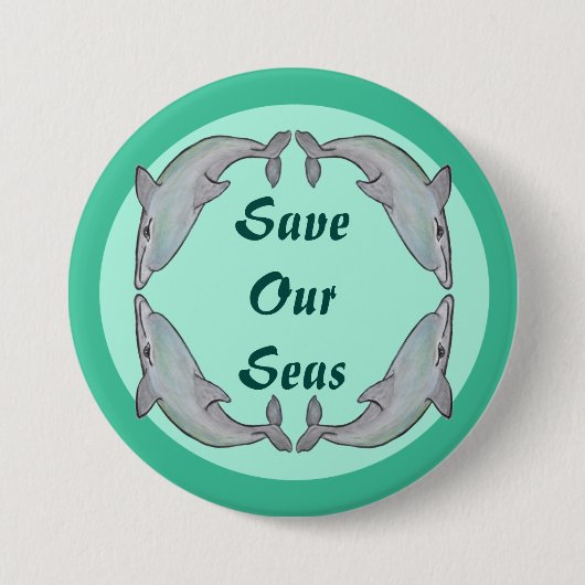 Schönes Delphin-Knopf-Abzeichen Button (Vorderseite)