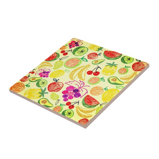 Schönes Design Aquarell Süd Frucht Fliese (Seite)