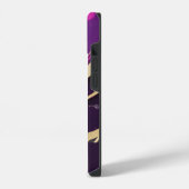 Schönes Design aus Lila und goldenem Marmor iPhone Hülle (Linke Seite)