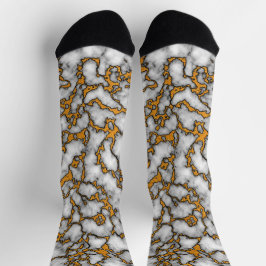 Schönes Design aus weißem und goldenem Marmor Socken