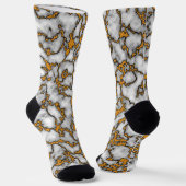 Schönes Design aus weißem und goldenem Marmor Socken (Gewinkelt)