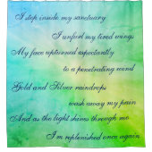 Schönes Design Blau / Grüne Reinigungs-Mantra Duschvorhang (Vorderseite)