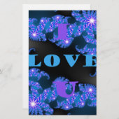 Schönes Design der galaktisch blauen Liebe, Briefpapier (Vorne/Hinten)