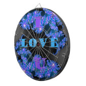 Schönes Design der galaktisch blauen Liebe, Dartscheibe (Vorderseite rechts)