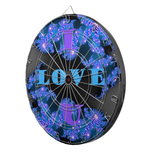 Schönes Design der galaktisch blauen Liebe, Dartscheibe (Vorderseite rechts)