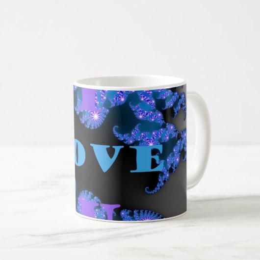 Schönes Design der galaktisch blauen Liebe, Kaffeetasse (VorderseiteRechts)
