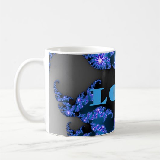 Schönes Design der galaktisch blauen Liebe, Kaffeetasse (Links)