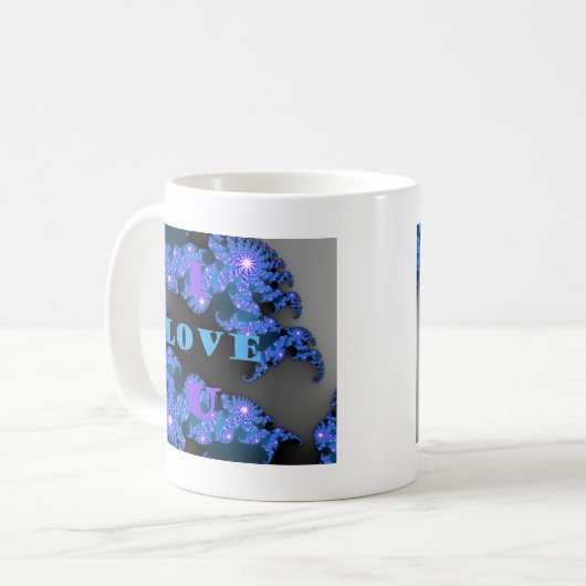 Schönes Design der galaktisch blauen Liebe, Kaffeetasse (Vorderseite Links)