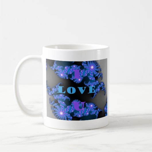 Schönes Design der galaktisch blauen Liebe, Kaffeetasse (Links)