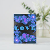 Schönes Design der galaktisch blauen Liebe, Postkarte (Stehend Vorderseite)