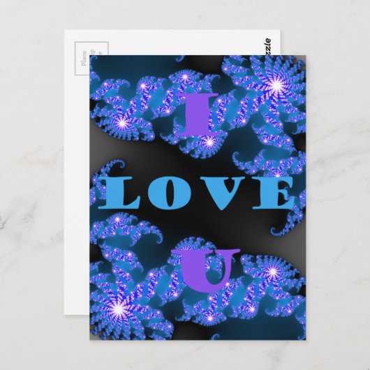 Schönes Design der galaktisch blauen Liebe, Postkarte (Vorne/Hinten)