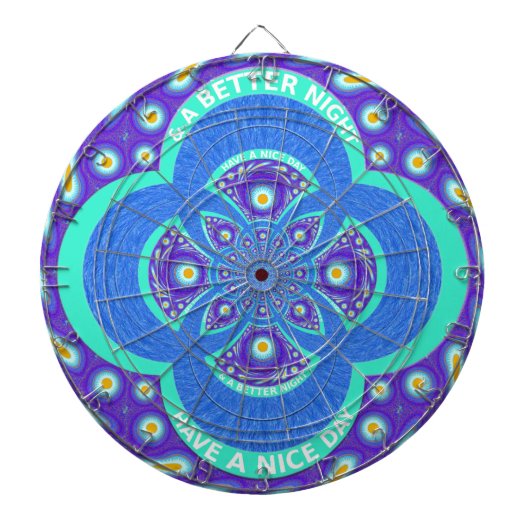 Schönes Design für Afrikanisches Blue Mandala Flor Dartscheibe (vorne)
