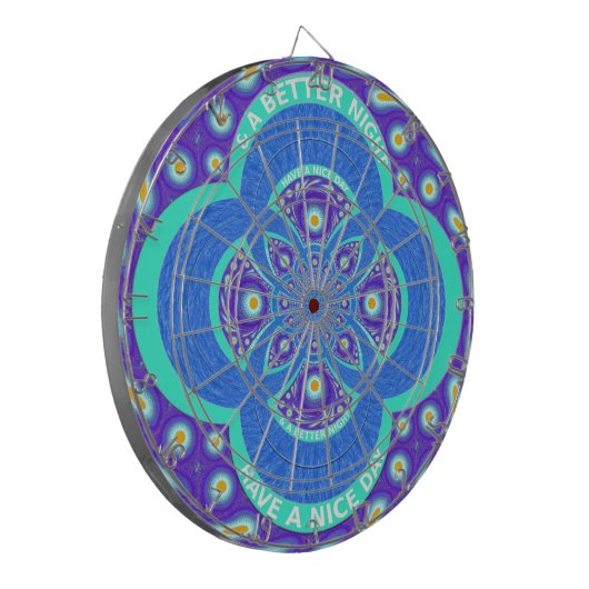 Schönes Design für Afrikanisches Blue Mandala Flor Dartscheibe (Vorderseite Links)