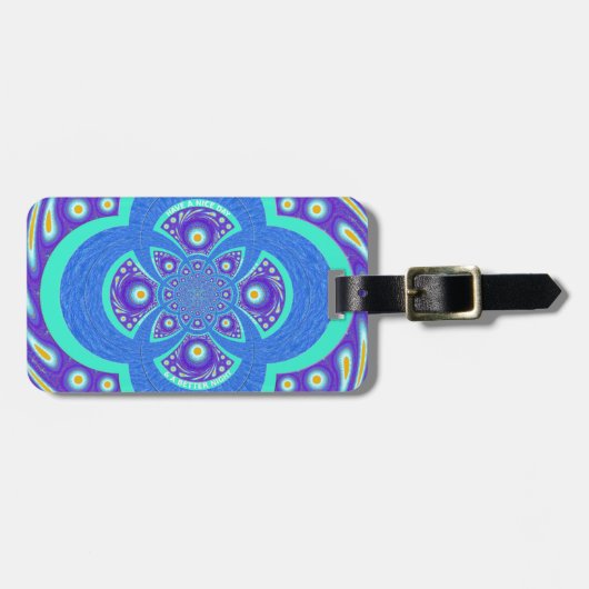 Schönes Design für Afrikanisches Blue Mandala Flor Gepäckanhänger (Vorderseite horizontal)